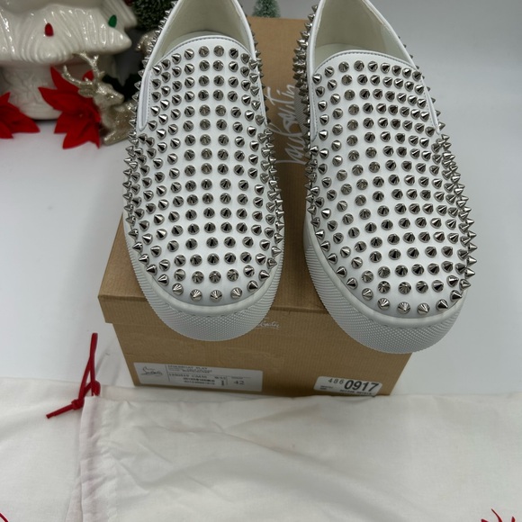 Men's Christian Louboutin roller boat spike sneakers size 42 made in Italy - Picture 4 of 12
